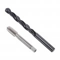 Uxcell Tap And Drill Bit Set 7 16-14 Unc Thread 3 8 9 Black Oxide Twist Straight Flute Tapping Threading Repair Tool Kit