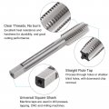 Uxcell Tap And Drill Bit Set 7 16-14 Unc Thread 3 8 9 Black Oxide Twist Straight Flute Tapping Threading Repair Tool Kit
