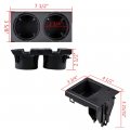 Combo Center Console Synthetic Leather Lid Armrest Cover Car Drink Cup Holder Coin Tray Storage Box For 99-04 E46 Black