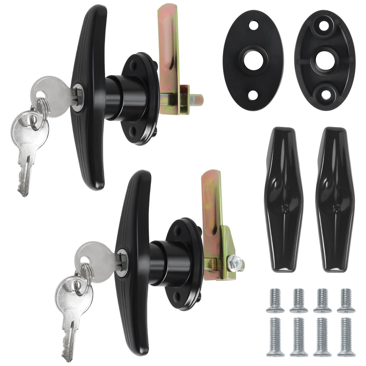 Matching Set T Handle Lock Replacement Kit For Truck Camper Shell Cap And Tonneau Covers L R Pair With 4 Keys Dust Alloy Steel