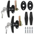 Matching Set T Handle Lock Replacement Kit For Truck Camper Shell Cap And Tonneau Covers L R Pair With 4 Keys Dust Alloy Steel