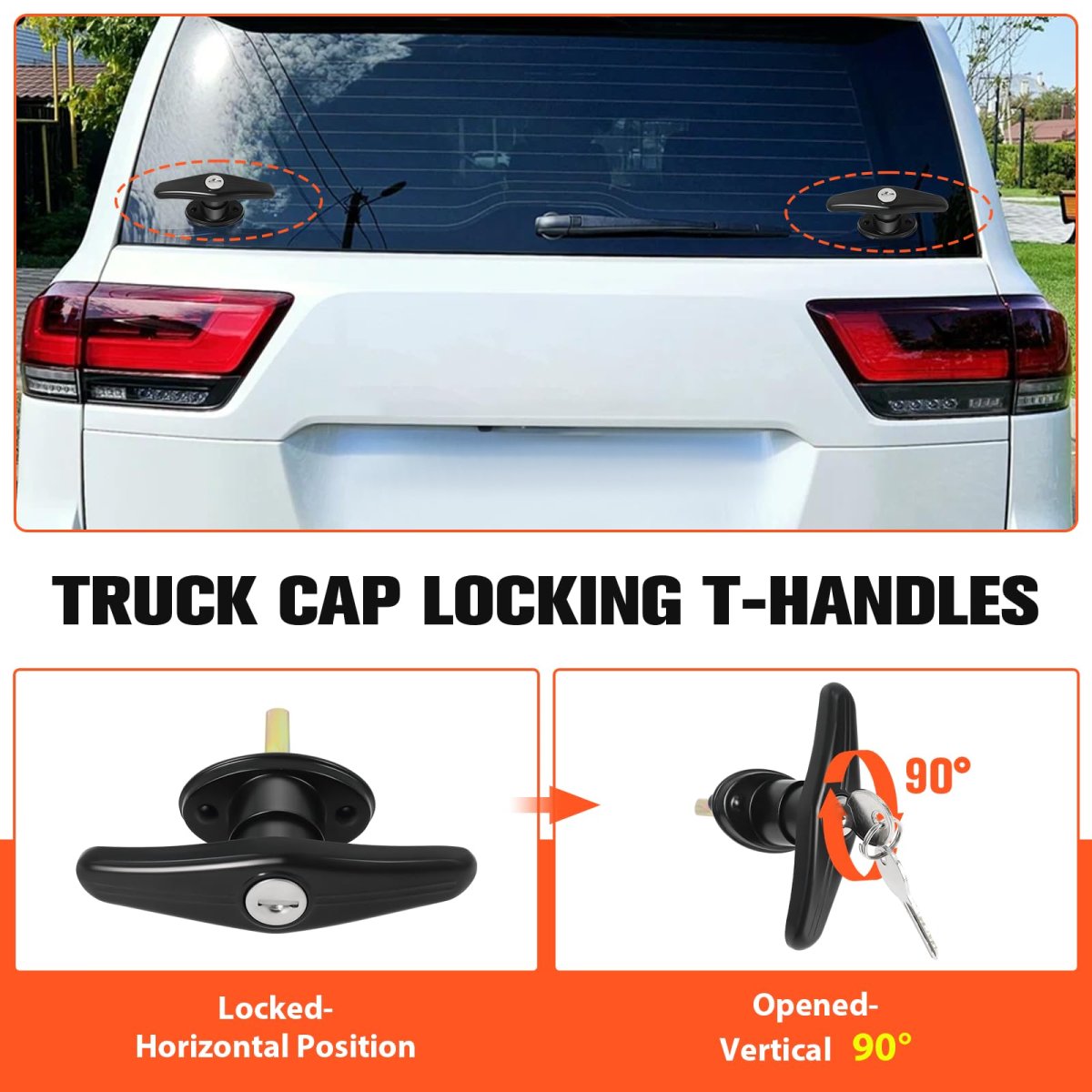 Matching Set T Handle Lock Replacement Kit For Truck Camper Shell Cap And Tonneau Covers L R Pair With 4 Keys Dust Alloy Steel