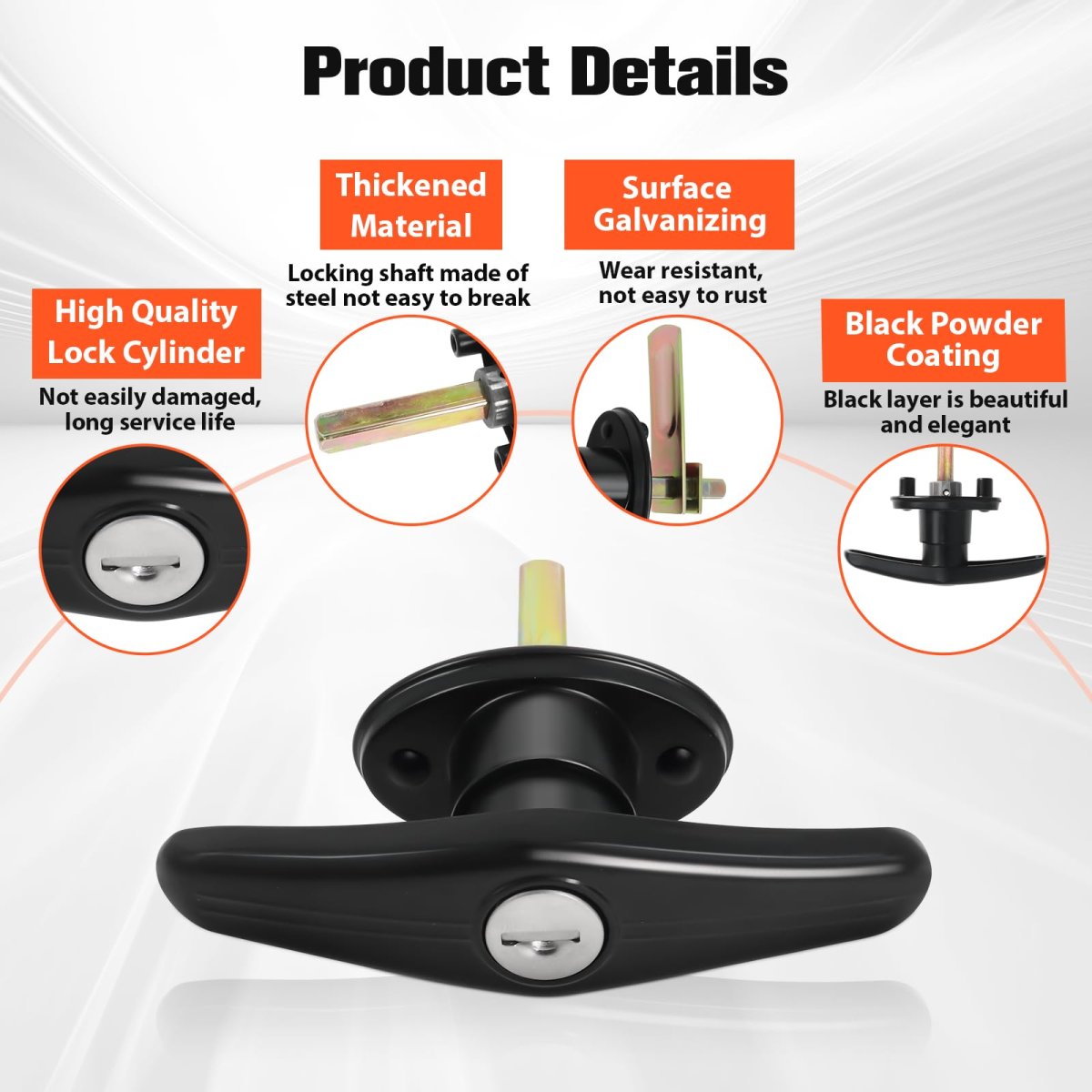 Matching Set T Handle Lock Replacement Kit For Truck Camper Shell Cap And Tonneau Covers L R Pair With 4 Keys Dust Alloy Steel