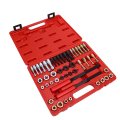 48 Piece Thread Chaser Set Steel Rethreading Tool Kit With Metric And Sae Sizes Ideal For Mechanics Hobbyists