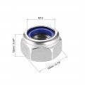 Uxcell Hex Lock Nuts M12 X 1 75mm Stainless Steel Nylon Insert Self-locking For Fasteners 20pcs Silver Tone