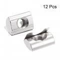 Uxcell M8 Roll In Spring T Nut With Sheet Carbon Steel For 4040 Series Aluminum Extrusion Profile Rail 8mm Slot 12pcs