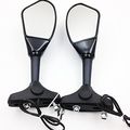 Motorcycle Gloss Black Integrated Led Turn Signal Side Mirrors For Suzuki Gsxr 600 750 1000 1100 Hayabusa Gsfs 1200 1200s
