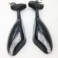 Motorcycle Gloss Black Integrated Led Turn Signal Side Mirrors For Suzuki Gsxr 600 750 1000 1100 Hayabusa Gsfs 1200 1200s