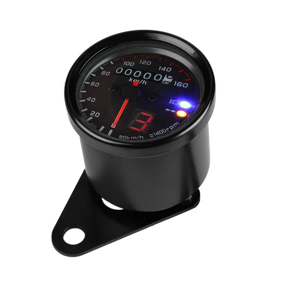 Motorcycle Speedometer Odometer Dc12v Dual Digital Gauge For Atv Shockproof Abs Iron Housing With Led Backlight High Accuracy