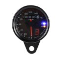Motorcycle Speedometer Odometer Dc12v Dual Digital Gauge For Atv Shockproof Abs Iron Housing With Led Backlight High Accuracy