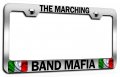 Marching Band Mafia Italian Italy Chrome Metal License Plate Frame Tag Holder Universal Fit Heavy Duty Stainless Steel For Us 