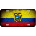 Aluminum License Plate Flag Of Ecuador Ecuadorian Rustic 