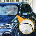 Palm Trees Hand Drawn Car Sunshade Windshield Shade Front Window Sun Cover Accordion Foldable Uv Protector For Harmful Rays 55