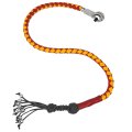42 In Motorcycle Get Back Whip Genuine Leather Biker For Handlebar With Fringes And Skulls Yellow Red