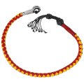 Dream Apparel 42 Motorcycle Get Back Whip Genuine Leather Biker For Handlebar With Fringes And Skulls Yellow Red 