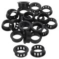 30pcs Round Cable Snap Bushing Grommets 1 25mm Black In Grommet Protector For Locking Tube Hose Wire Cord 