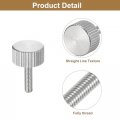 Uxcell M3x12mm Knurled Thumb Screws 5pcs 304 Stainless Steel Flat Head Fully Threaded Bolts Grip Knobs Fasteners
