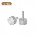 Uxcell M3x12mm Knurled Thumb Screws 5pcs 304 Stainless Steel Flat Head Fully Threaded Bolts Grip Knobs Fasteners