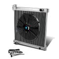 Wrangler 2-row Racing Radiator 14 Inches Black Fan Mounting Kit 