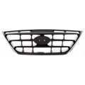 Front Grille For Hyundai Elantra 2004 2005 2006 Black Bars With Chrome Outer Molding Plastic Replacement Part 