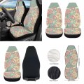Fuibeng Abstract 70s Groovy Flower Auto Seat Cover Full Set For Women 5 Pack Green Swirl Wavy Front Cushion Protective