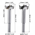 Uxcell Forstner Wood Boring Drill Bits 26mm 27mm Dia Hole Saw Carbide Alloy Steel Tip Round Shank Cutting For Hinge Plywood