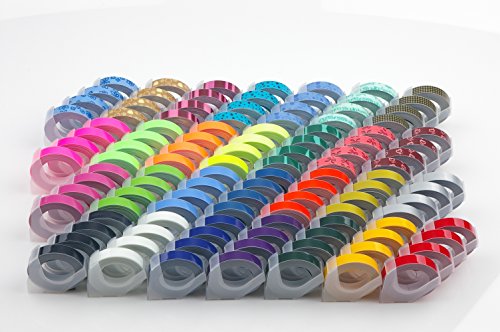 Dymo Motex Label Maker Embossing Refill Tape 9mm X 3m 4 Rolls Multi ...