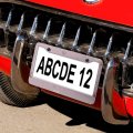 2pack 2 Holes Sparkling Artistic Pink License Plate Frame Aluminum Car Decorative Parts Cars Decor Glittering Hearts Cover