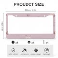 2pack 2 Holes Sparkling Artistic Pink License Plate Frame Aluminum Car Decorative Parts Cars Decor Glittering Hearts Cover