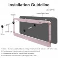 2pack 2 Holes Sparkling Artistic Pink License Plate Frame Aluminum Car Decorative Parts Cars Decor Glittering Hearts Cover
