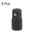 8pcs 1 4 Drive F To 3 8 M Socket Reducer Adapters Female Male Cr-v Steel Black