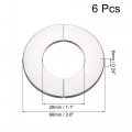 Wall Split Flange Stainless Steel Round Escutcheon Plate For 28mm Diameter Pipe 6pcs