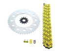 1991-1994 Fits Kawasaki Kdx250 Kdx 250 Yellow Chain And Sprocket Silver 12 48 112l 