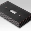 Amerelle 84rrvb Steps Double Rocker Cast Metal Wallplate In Aged Bronze 