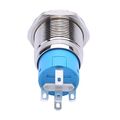 Werfamily 19mm Latching Push Button Switch 1no 1nc Spdt On Off Waterproof Stainless Steel Metal High Round Cap With Yellow Dot