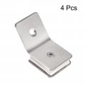 Uxcell Stainless Steel 135 Degree Glass Clamp 4pcs For 8-12mm Thickness Single Side Square Frameless Corner Bracket Clip Shower