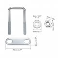 Uxcell Square U-bolts 1-5 8 40mm Inner Width Carbon Steel M8 With Nuts Frame Plate Round Washers