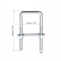Uxcell Square U-bolts 1-5 8 40mm Inner Width Carbon Steel M8 With Nuts Frame Plate Round Washers