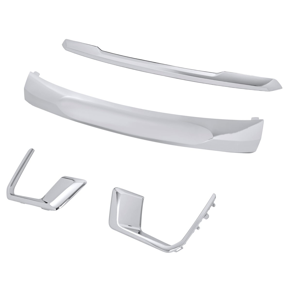 Hood Molding Fog Light And Front Bumper Valance Panel For 2021 2022 2023 2024 Gmc Yukon Xl Abs Plastic Chrome Finish Cb-2530