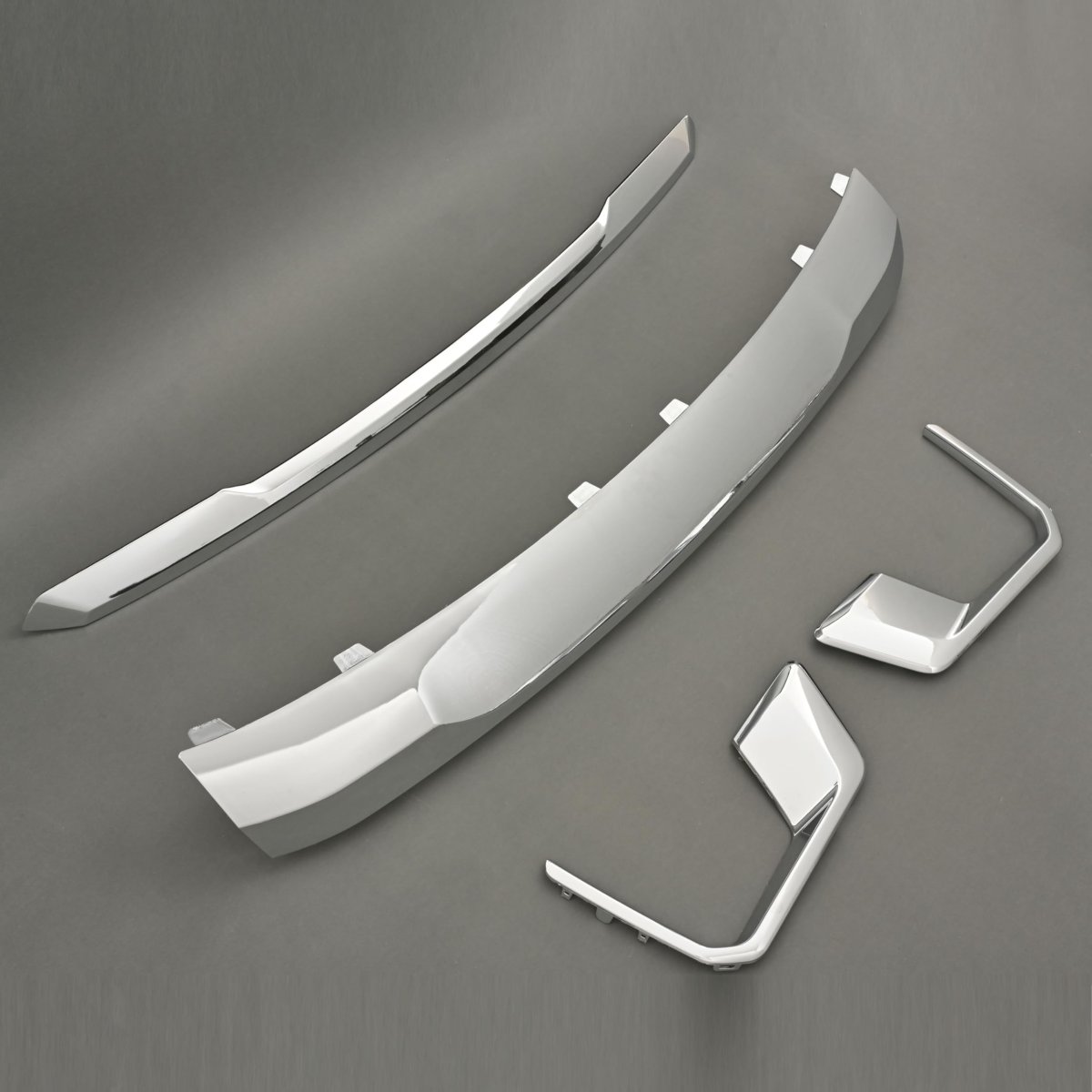 Hood Molding Fog Light And Front Bumper Valance Panel For 2021 2022 2023 2024 Gmc Yukon Xl Abs Plastic Chrome Finish Cb-2530