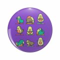 Avocado Yoga For Kids Cute Double Sided Stainless Steel Keychain 1 25 In Round 3d Resin Encased Design Keys Backpack And 
