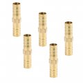 X Autohaux 10mm Brass Barb Hose Fitting Straight Union Connector For Air Water Gas Oil 5pcs