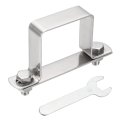 U Shape Square Tube Clamp 50x50mm Shaped Bracket 304 Stainless Steel Strap With Bolt Plate Nuts And Wrench For Pipes Door 