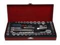 Te Tools 12008 49 Piece 1 4 3 8 Drive Sae Metric Socket Set- 6 Point 