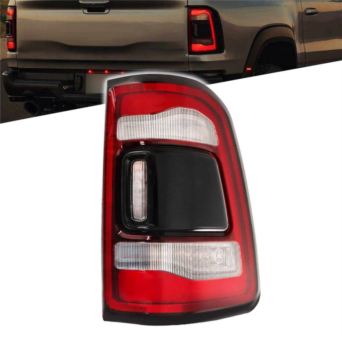 Tail Light Assembly Replacement For 2019 2020 2021 Ram 1500 Rear Passenger Right Side Without Blind Spot Detection Function Red