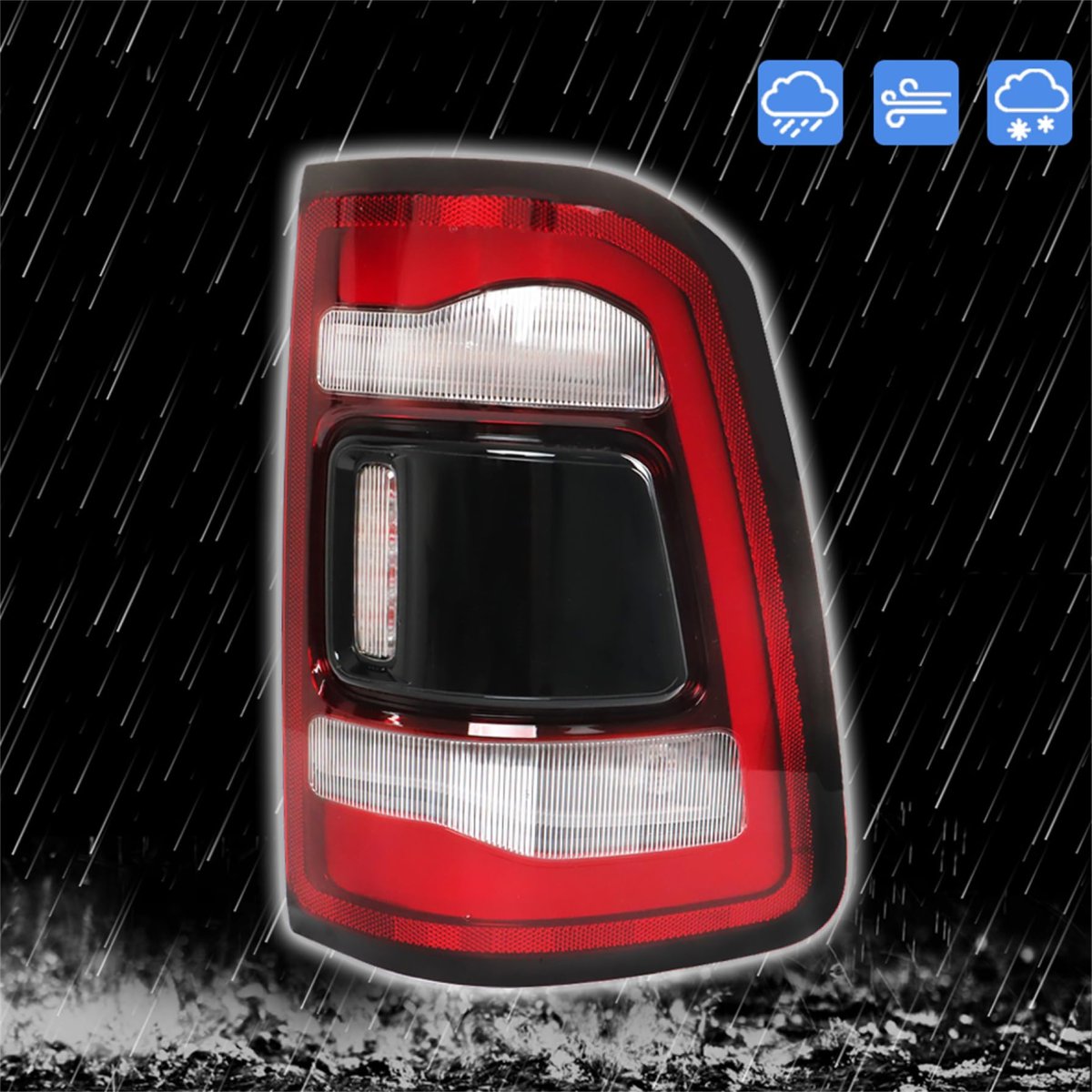 Tail Light Assembly Replacement For 2019 2020 2021 Ram 1500 Rear Passenger Right Side Without Blind Spot Detection Function Red