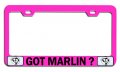 Got Marlin Fishing Pink Metal License Plate Frame Tag Holder R96 