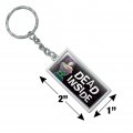 Graphics More Rectangle Dead Inside Girl With Exposed Skeleton Bones Keychain In Chrome Plated Metal