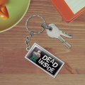 Graphics More Rectangle Dead Inside Girl With Exposed Skeleton Bones Keychain In Chrome Plated Metal