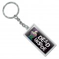 Graphics More Rectangle Dead Inside Girl With Exposed Skeleton Bones Keychain In Chrome Plated Metal